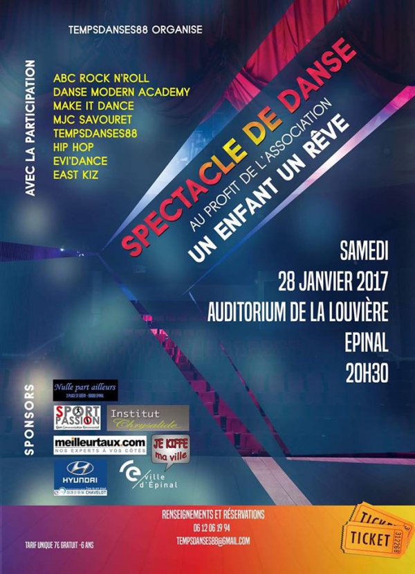 spectacle de danse à La Louvière le 28 janvier 2017 à EPINAL